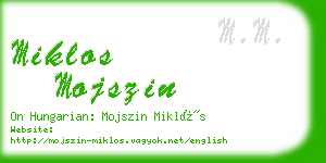 miklos mojszin business card